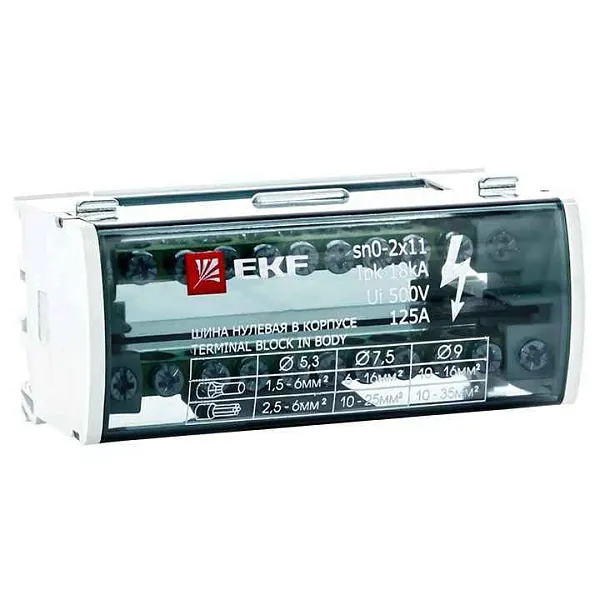 Шина нулевая в корпусе 2х11 EKF sn0-2x11 