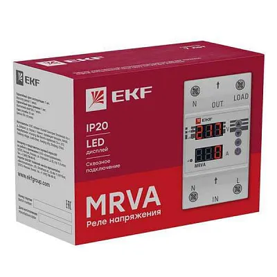 Реле напряжения и тока с дисплеем MRVA 25А PROxima EKF MRVA-25A 