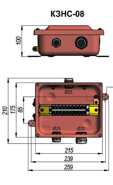 Коробка с зажимами наборными КЗНС-08 У2 IP54  пластиковый ввод ГОФРОМАТИК 