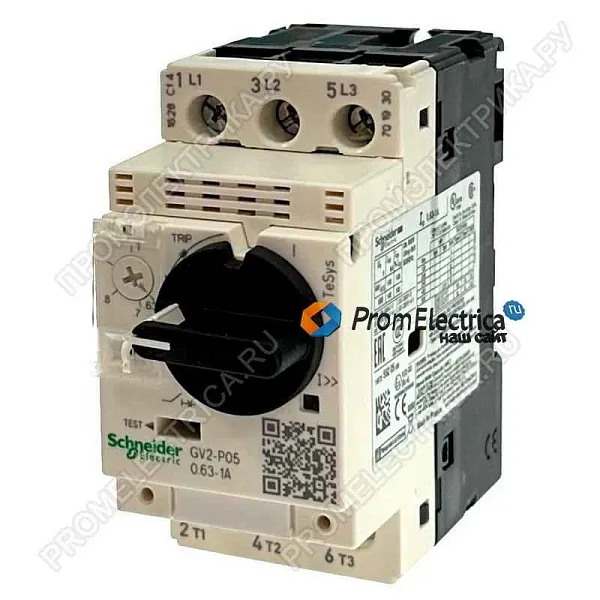 GV2P05 АВТ. ВЫКЛ С КОМБ. РАСЦЕП. 0,63-1А 