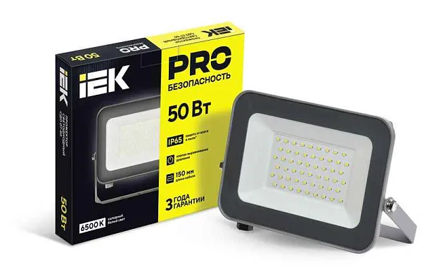 Прожектор светодиодный СДО 07-50 50Вт 6500К IP65 сер. IEK LPDO701-50-K03