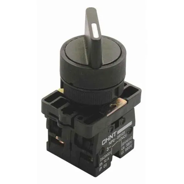 Переключатель NP2-ED25 2 полож. с фиксацией 1НЗ +1НО IP40 CHINT 573781 