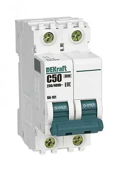 Выключатель автоматический модульный 2п C 50А 4.5кА ВА-101 DEKraft 11071DEK DEKraft