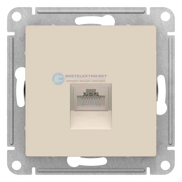 ШЭ Атлас Роз.комп. с/у RJ45, (б/рамки, беж) ATN000283 (10шт/уп)
