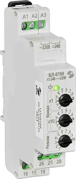 Реле времени ВЛ-61М 24В AC-DC/220В AC 10 режимов 0.1с.9.9ч Реле и Автоматика A8223-76911366 