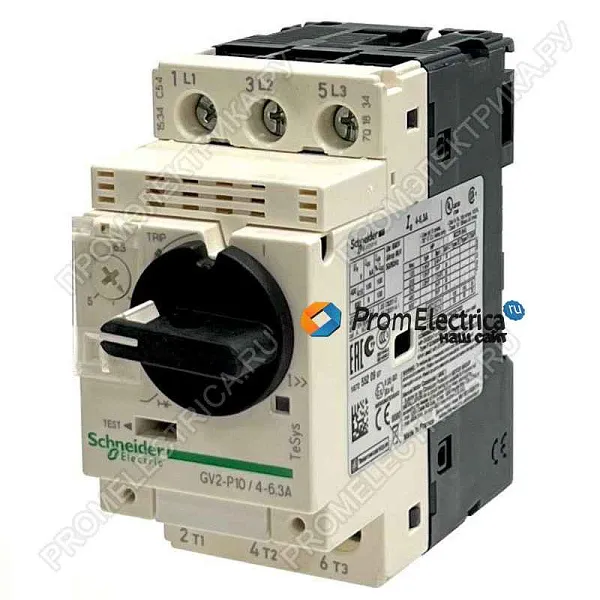 GV2P10 АВТ. ВЫКЛ С КОМБ. РАСЦЕП. 4-6,3А 