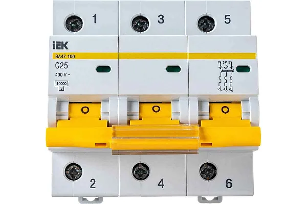 Автомат (ВА 47-100) 3п  25А (C) ИЭК 