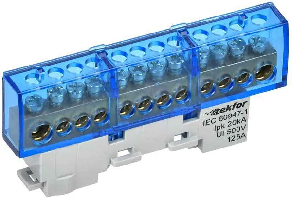 Шина нулевая N изол. на универс. держ. 8х12-12-С TEKFOR IEK TF-NN20-12-KL-K07 