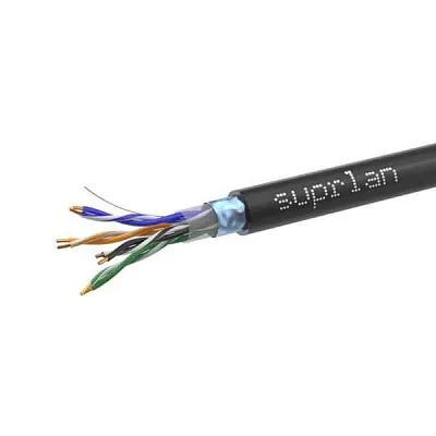 Кабель витая пара F/UTP кат.5E 4х2х24AWG solid CU PE Outdoor Standard черн. (м) SUPRLAN 01-1028-1