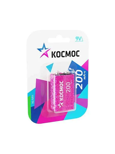 Аккумулятор 6F22 200мА.ч 1BL (блист.1шт) КОСМОС KOCNI-MH6F22(200mAh) 