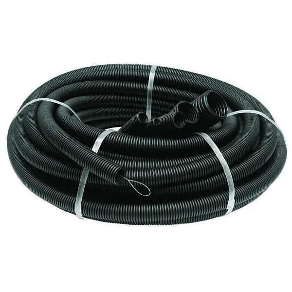 Труба гофрированная ПНД легкая d50мм с протяжкой черн. (уп.15м) Ruvinil 25001 