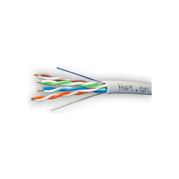 Кабель витая пара омедненный U/UTP, CCA, CAT 5, PVC, 4PR, 26AWG, INDOOR, SOLID, серый, 305м PROconnect Light