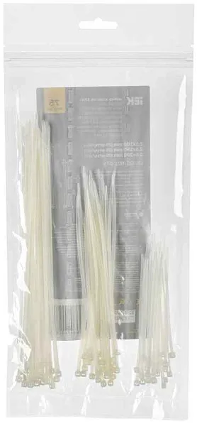 Набор хомутов 2.5х100; 2.5х150; 2.5х200 бел. (уп.75шт) IEK UNH35-N01-075 