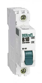 Выключатель автоматический модульный 1п B 10А 4.5кА ВА-101 DEKraft 11005DEK DEKraft