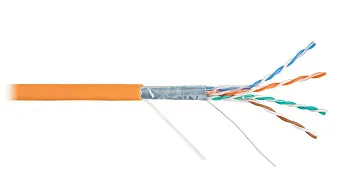 Кабель витая пара F/UTP, CAT 6, ZH нг(A)-HF, 4PR, 23AWG, INDOOR, SOLID, оранжевый, 305 м, REXANT