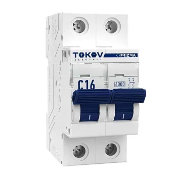 Выключатель автоматический модульный 2п C 16А 6кА PRIZMA TOKOV ELECTRIC TKE-PZ60-MCBI-2-16-C TOKOV ELECTRIC