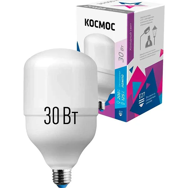 Лампа ЛЕД  E27 30Вт 6,5К (для промыш.исп.) ПромЛед КС Е27-C 30 COB 6500К