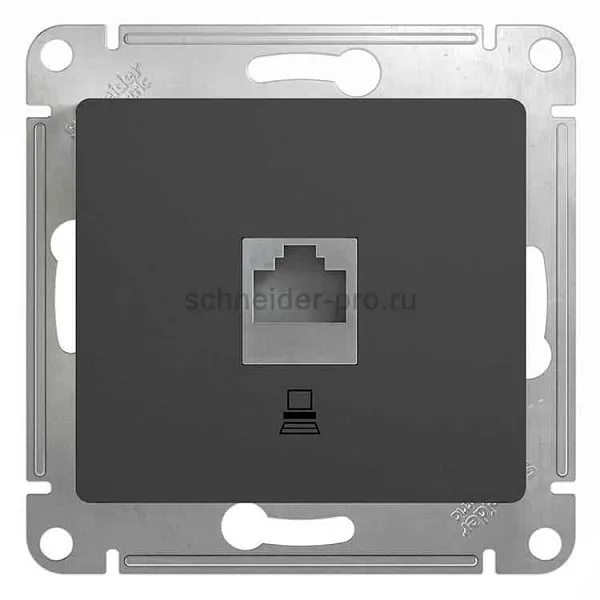 ШЭ Глосса Роз.комп. с/у RJ45, кат.5е (антрацит, б/рамки) GSL000781K (5шт/уп)
